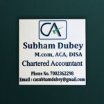 Chartered Accountant White Acrylic Nameplate