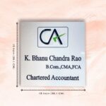Chartered Accountant White Acrylic Nameplate 2