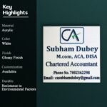 Chartered Accountant White Acrylic Nameplate 3