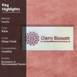 Cherry Blossom White Acrylic Nameplate 3