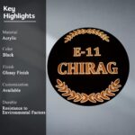 Chirag Black LED Acrylic Nameplate 3