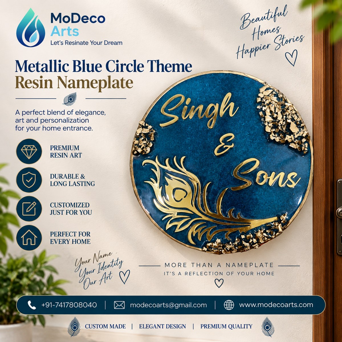 Circle Theme Resin Nameplate