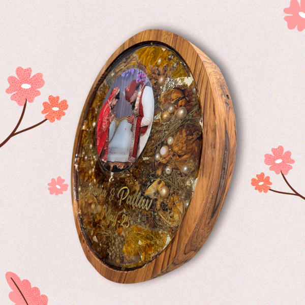 Circular Wooden Resin Varmala Preservation 1