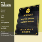 DESHWALS Niwas Black Granite Nameplate 3