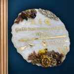 Decorative Blossom Flower Pearl Resin Nameplate 1