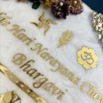 Decorative Blossom Flower Pearl Resin Nameplate 5
