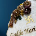 Decorative Blossom Flower Pearl Resin Nameplate 6