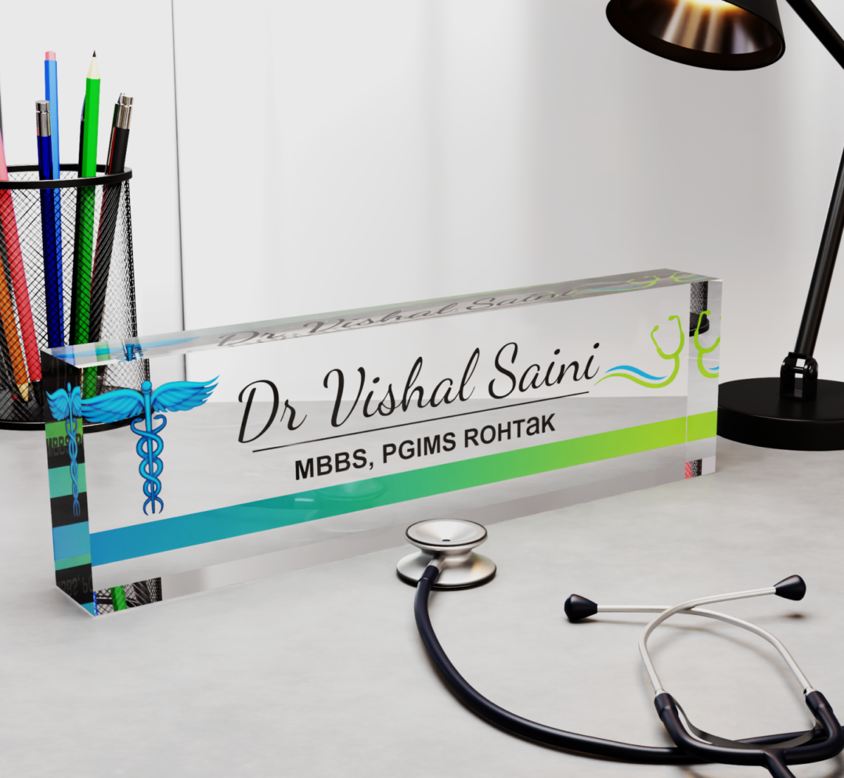 Desk Nameplate in Acrylic for Doctors 2