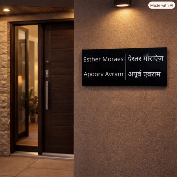 Esther Moraes Black Acrylic Nameplate 1