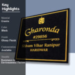 Gharonda Niwas Black Granite Nameplate 2