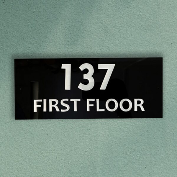 House Number Black Acrylic Nameplate