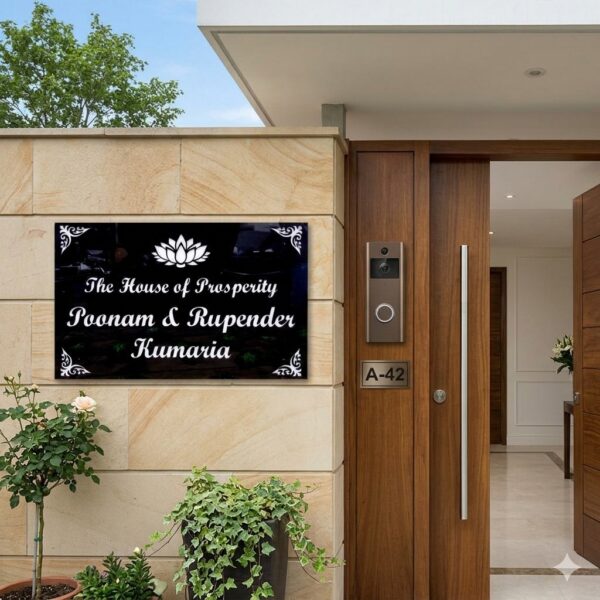 House of Prosperity Lotus Name Plate 1