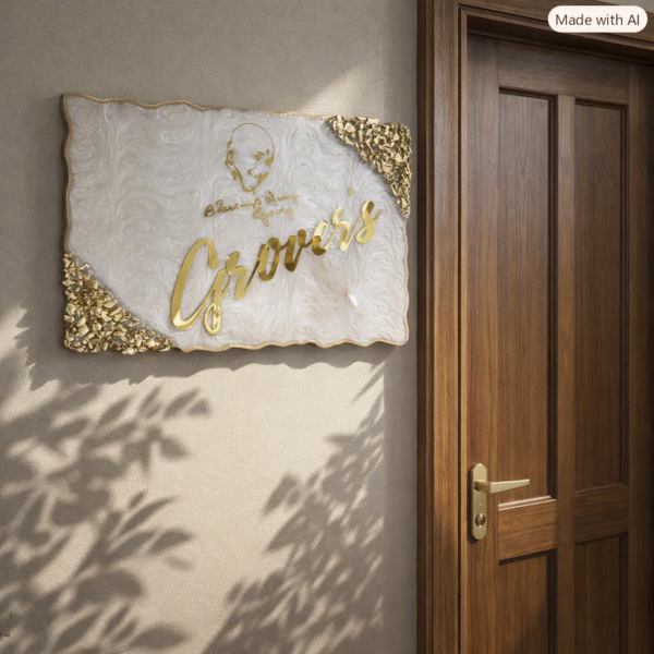 Jai Guruji Inspired Grover’s Luxury Resin Nameplate 1
