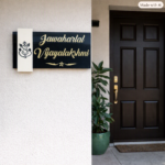 Jawaharlal Ganesha Inspired Black Acrylic Nameplate 1