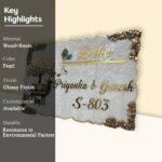 Kamdhenu Cow Krishna Theme Resin Nameplate 2