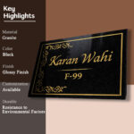 Karan Wahi Niwas Black Granite Nameplate 2
