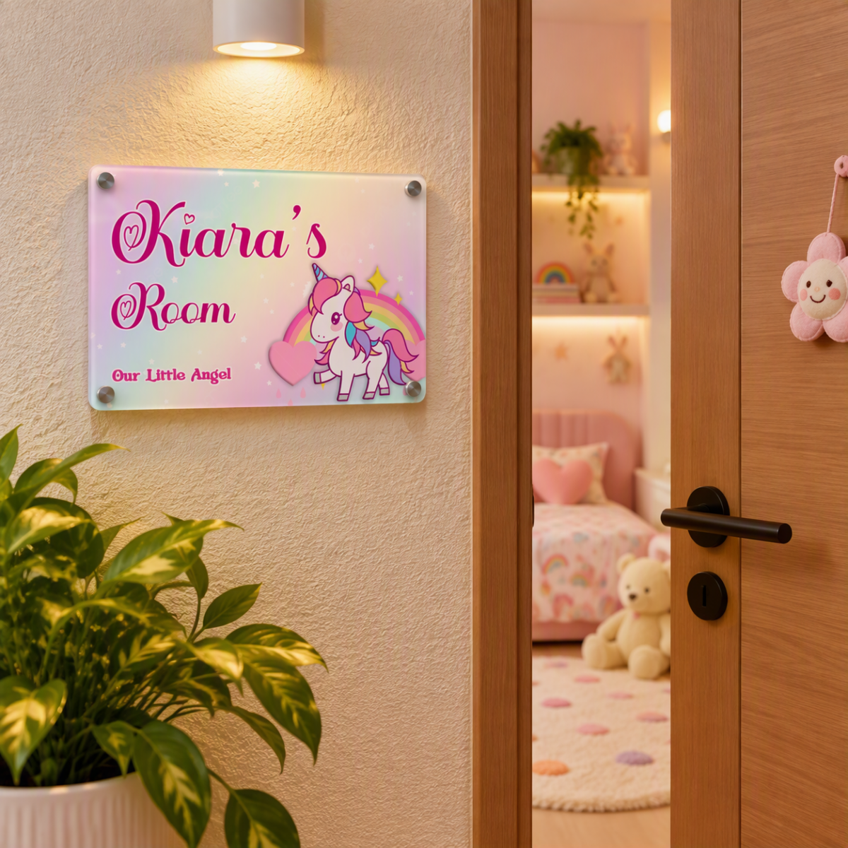 Kiara’s Acrylic Uv Printed Kids Room Nameplate 1