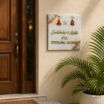 Laxmi Ganesha off White Resin Nameplate