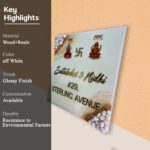 Laxmi Ganesha off White Resin Nameplate 2
