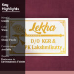 Lekha Bhawan White Granite Nameplate 2