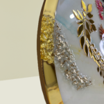 Lord Shreenath Ji Circle Metallic Off White Resin Nameplate 5
