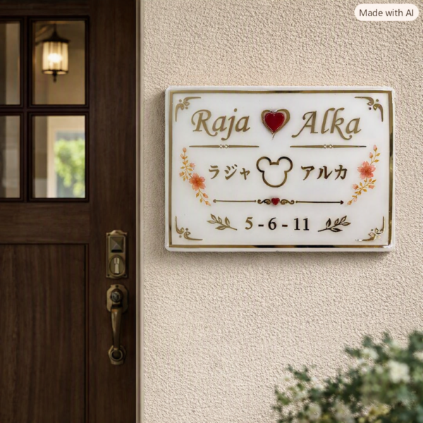 Love Theme Inspired Resin Coated Nameplate