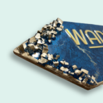 Metallic Blue Blend Premium Resin House Nameplate 4