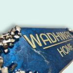 Metallic Blue Blend Premium Resin House Nameplate 6
