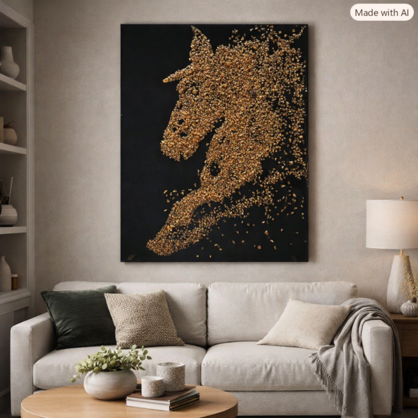 Minimalistic Horse Wall Art Abstract
