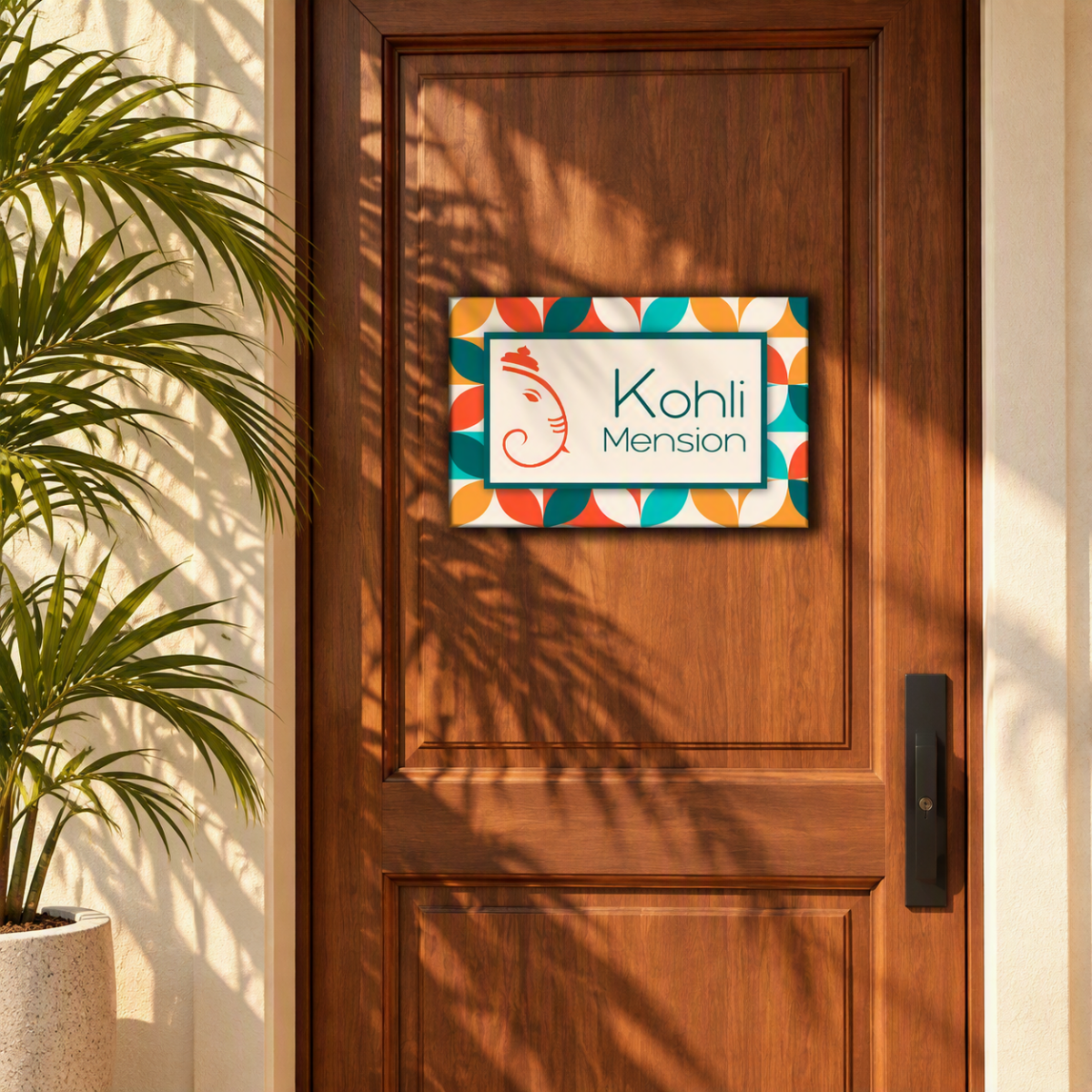 Multicolor Geometry Design Acrylic UV Nameplate 3
