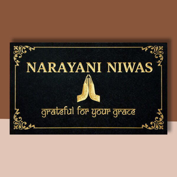 Narayani Niwas Black Granite Nameplate 1