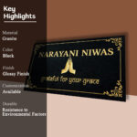 Narayani Niwas Black Granite Nameplate 2