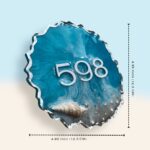 Ocean Inspired Resin House Numberplate 2