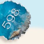 Ocean Inspired Resin House Numberplate 3