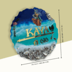 Ocean Theme Premium Radha Krishna Resin Nameplate 3