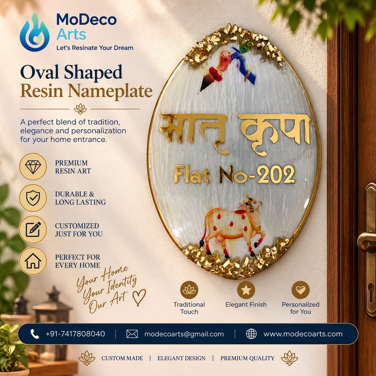 Oval Shaped Resin Nameplate