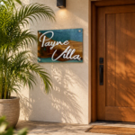 Payne Villa Wood & Resin House Nameplate 1