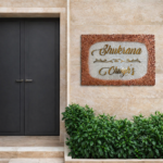 Pearl Casting Rose Gold Decorative Resin House Nameplate 1