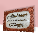 Pearl Casting Rose Gold Decorative Resin House Nameplate 3