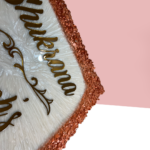 Pearl Casting Rose Gold Decorative Resin House Nameplate 4