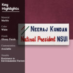 Political Designation White Marble Nameplate 3