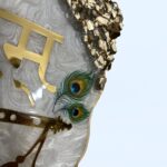 Premium Krishna Peacock Feather Theme Resin Swirl Nameplate 5