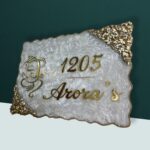Premium Swirl Ganesha Theme Pattern Resin Coated Nameplate 1