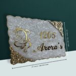 Premium Swirl Ganesha Theme Pattern Resin Coated Nameplate 2