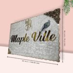 Premium Swirl Krishna Theme Pattern Resin Coated Nameplate 1