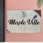 Premium Swirl Krishna Theme Pattern Resin Coated Nameplate