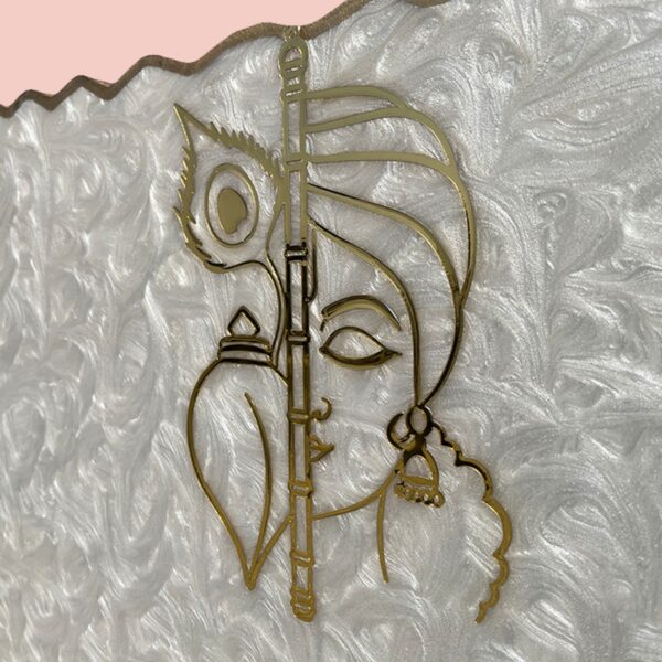 Premium Swirl Krishna Theme Pattern Resin Coated Nameplate 2