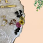 Premium Swirl Pressed Flower Resin Coated Nameplate 2