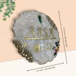 Premium Swirl Pressed Flower Resin Coated Nameplate 3