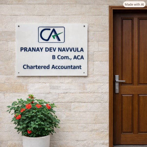 Professional Chartered Accountant Acrylic Nameplate 1